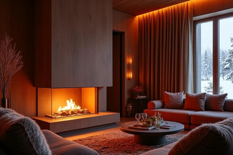 Gemütliche Suite Albula mit brennendem Kamin